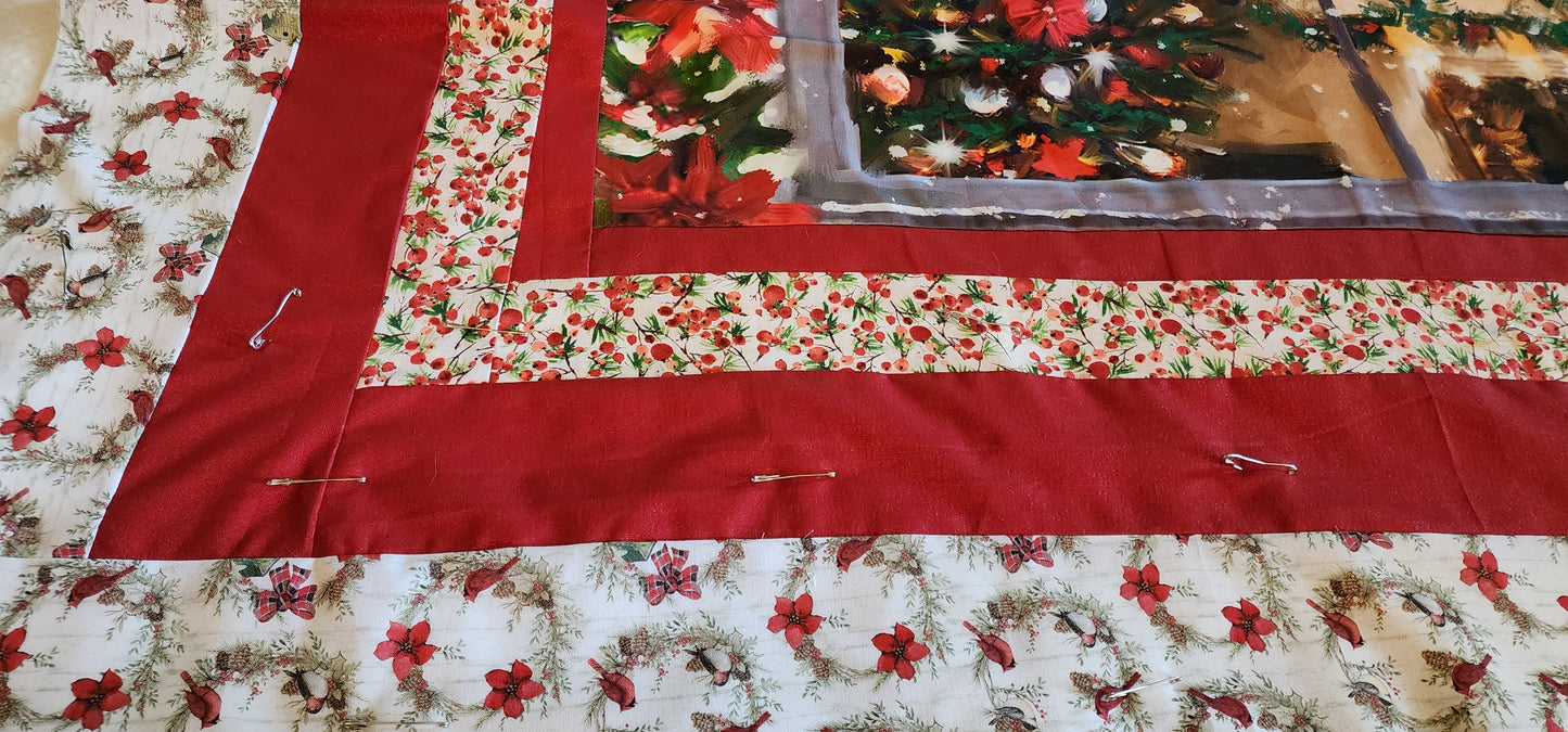 Christmas Doggie in the Window Throw Quilt