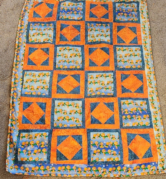 Think of Something Sunny for Me Throw Quilt